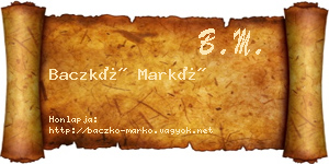 Baczkó Markó névjegykártya
